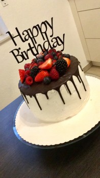 Torten-Topper Happy Birthday ausgedruckt - grau